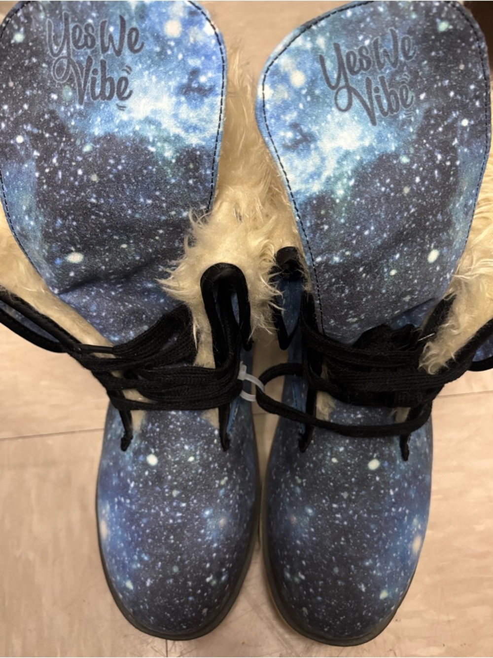 Yes We Vibe Fur Interior Combat Boots Unisex.